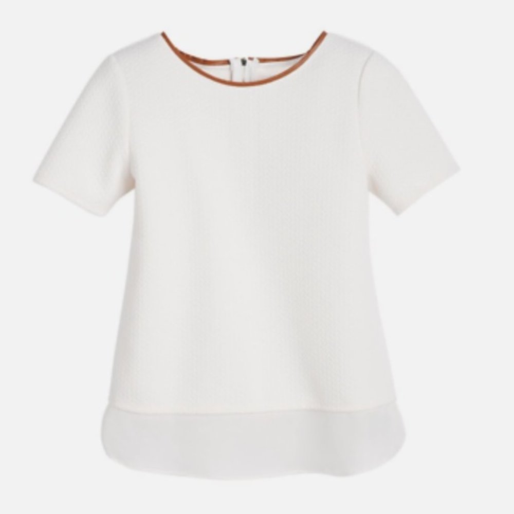 White House | Black Market cream and leather top